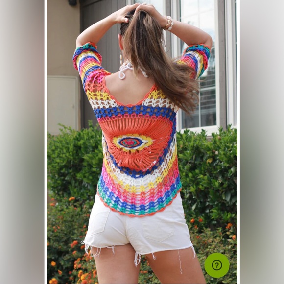 Beachsissi Crochet Colorful Cover Up Top Brand New - Picture 6 of 7